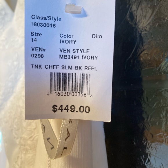 Galina Chiffon Ruffle Back Wedding Dress - Picture 4 of 10